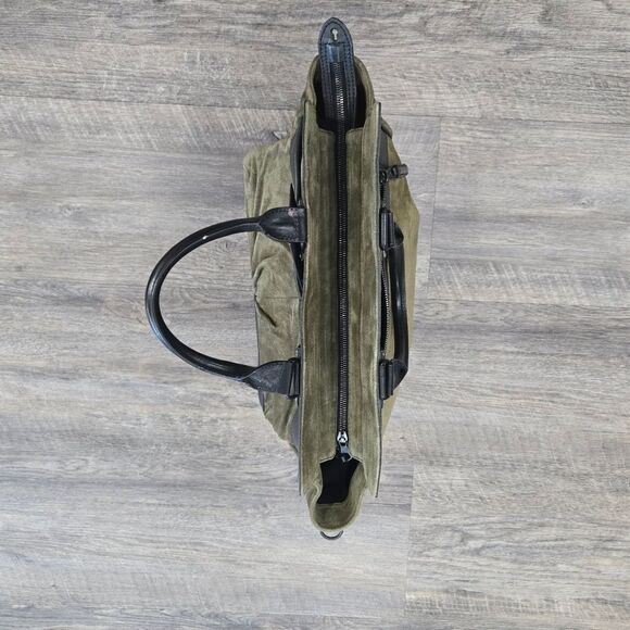 🐢 Rag & Bone New York Olive Green Suede Pilot Bag Large - Picture 10 of 17